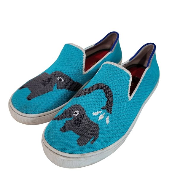 Rothy's Kids Sneaker Bath Time Slip On Shoes Little Kids sustainable elephants - Picture 9 of 9